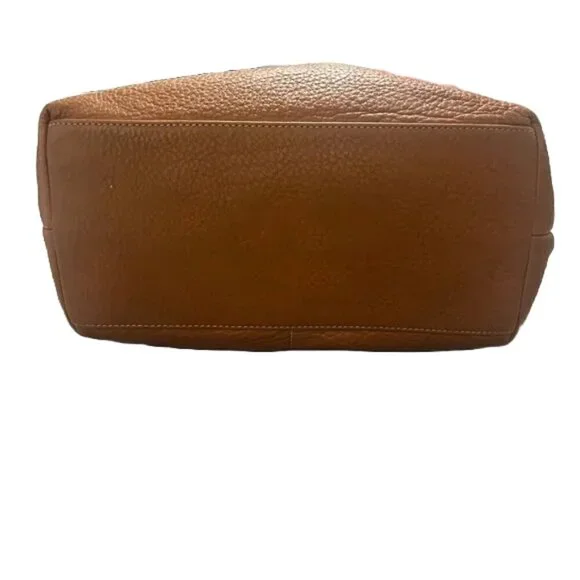 Dooney & Bourke Florentine brown pebble leather shoulder bag. Leather Bucket Bag - Picture 4 of 10